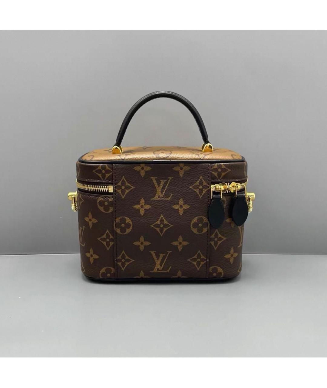 LOUIS VUITTON Коричневая сумка с короткими ручками из канвы, фото 2
