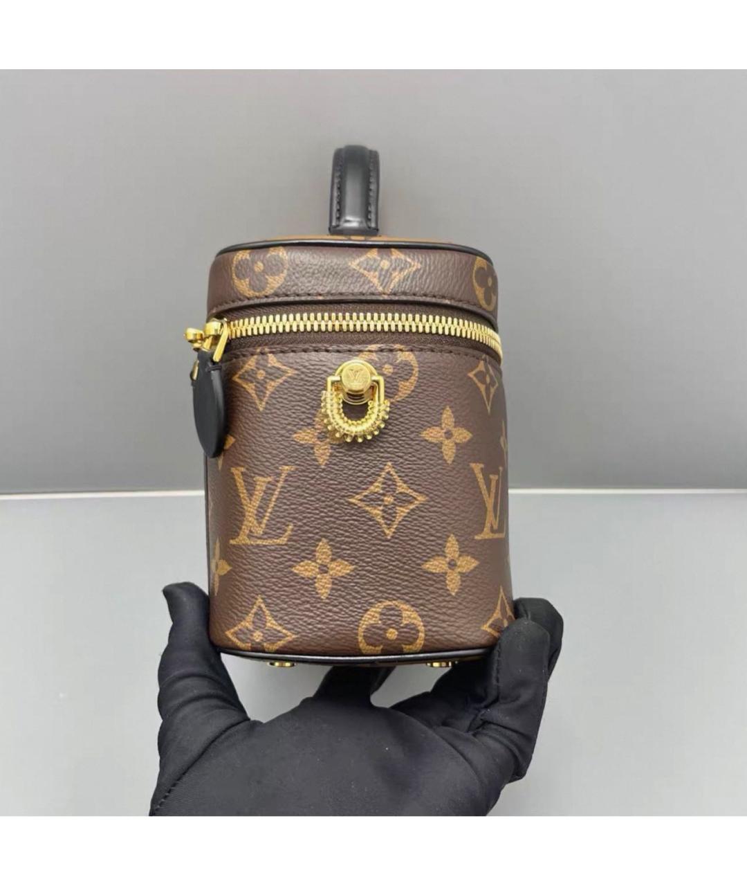 LOUIS VUITTON Коричневая сумка с короткими ручками из канвы, фото 3