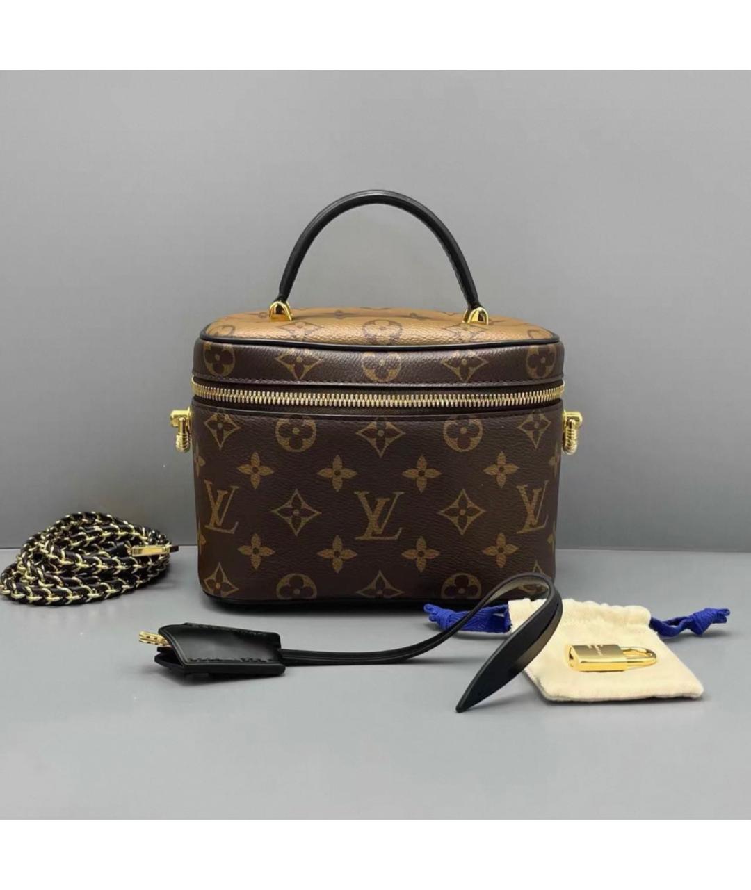 LOUIS VUITTON Коричневая сумка с короткими ручками из канвы, фото 8