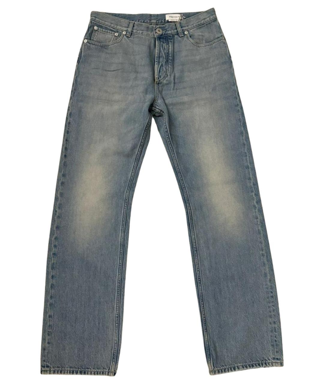 ALEXANDER MCQUEEN Голубые хлопковые прямые джинсы, фото 1