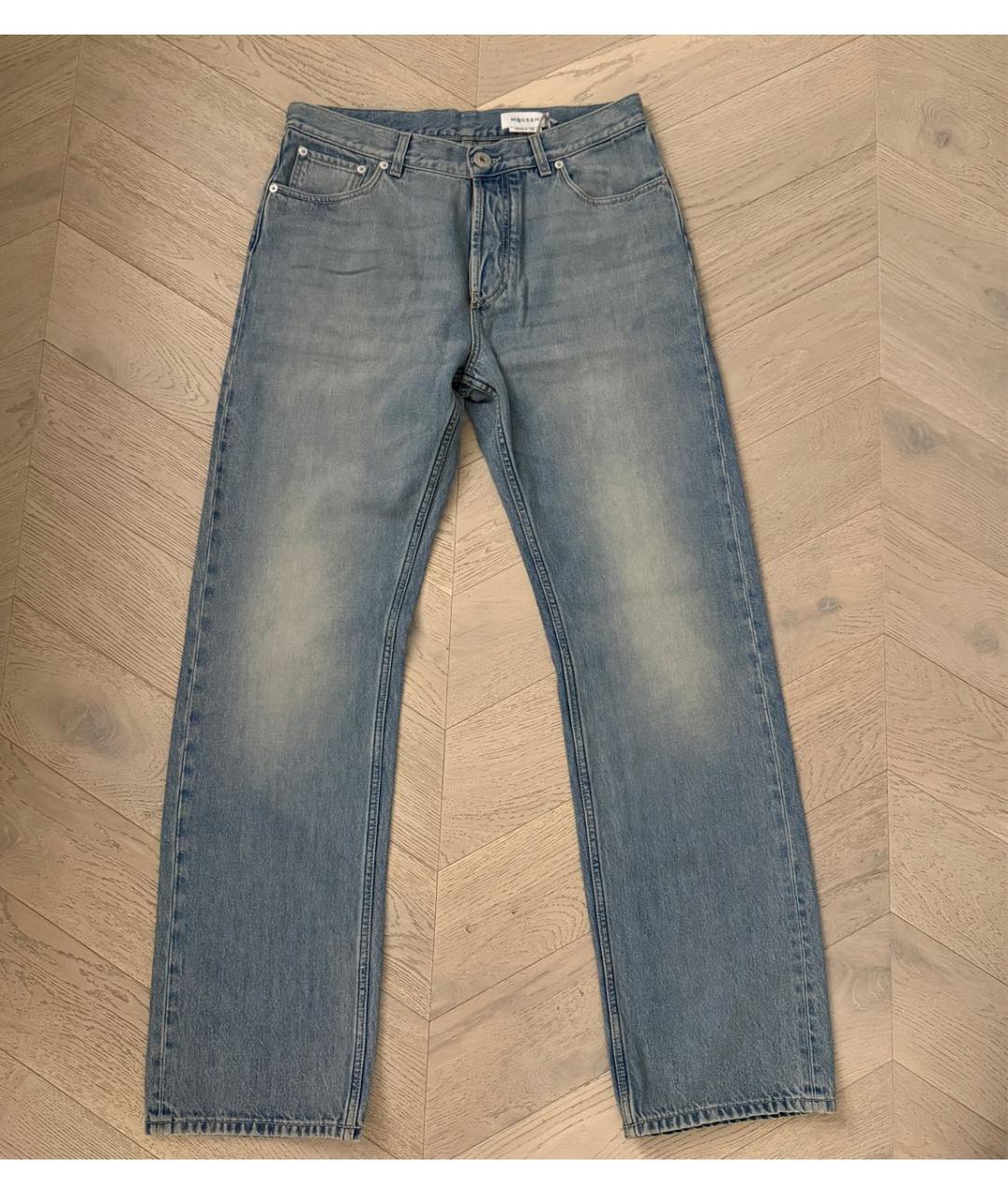 ALEXANDER MCQUEEN Голубые хлопковые прямые джинсы, фото 5