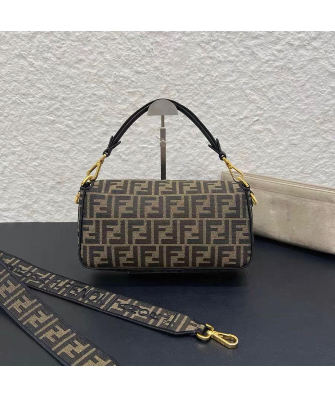 FENDI Коричневая тканевая сумка через плечо, фото 2