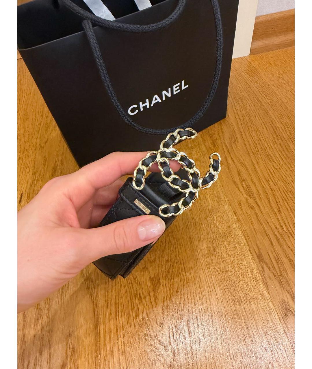 CHANEL Черный кожаный ремень, фото 2