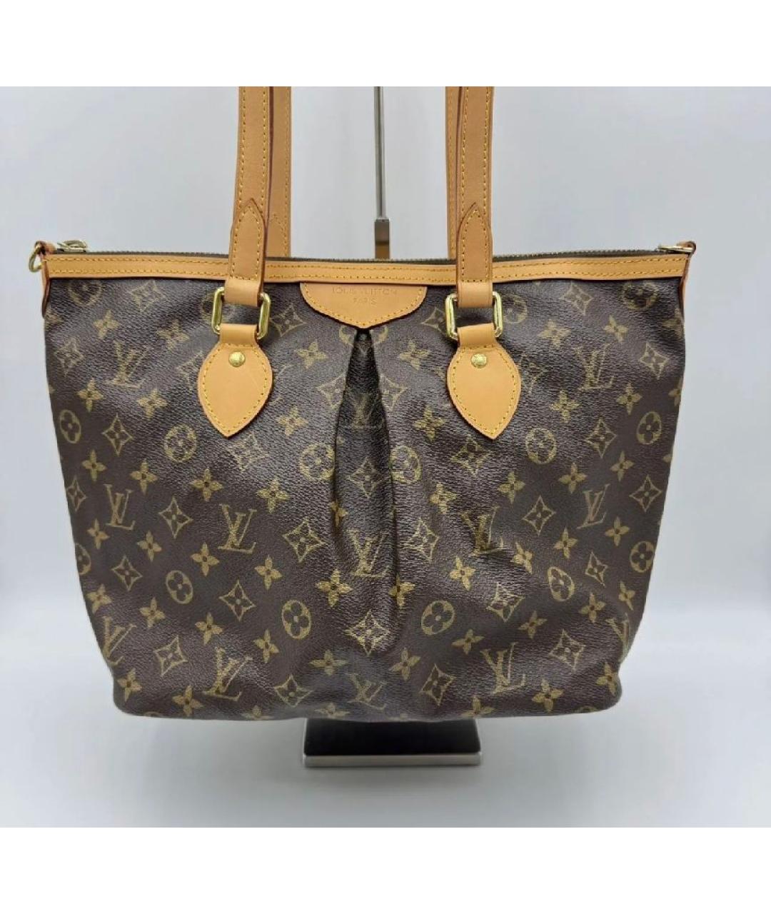 LOUIS VUITTON Коричневая сумка тоут из канвы, фото 3