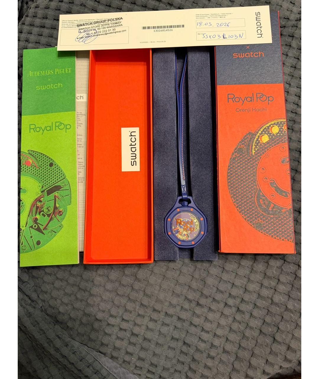 Swatch Темно-синие часы, фото 3