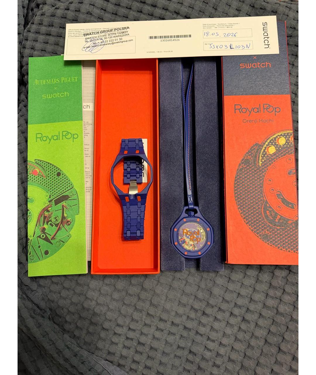 Swatch Темно-синие часы, фото 4