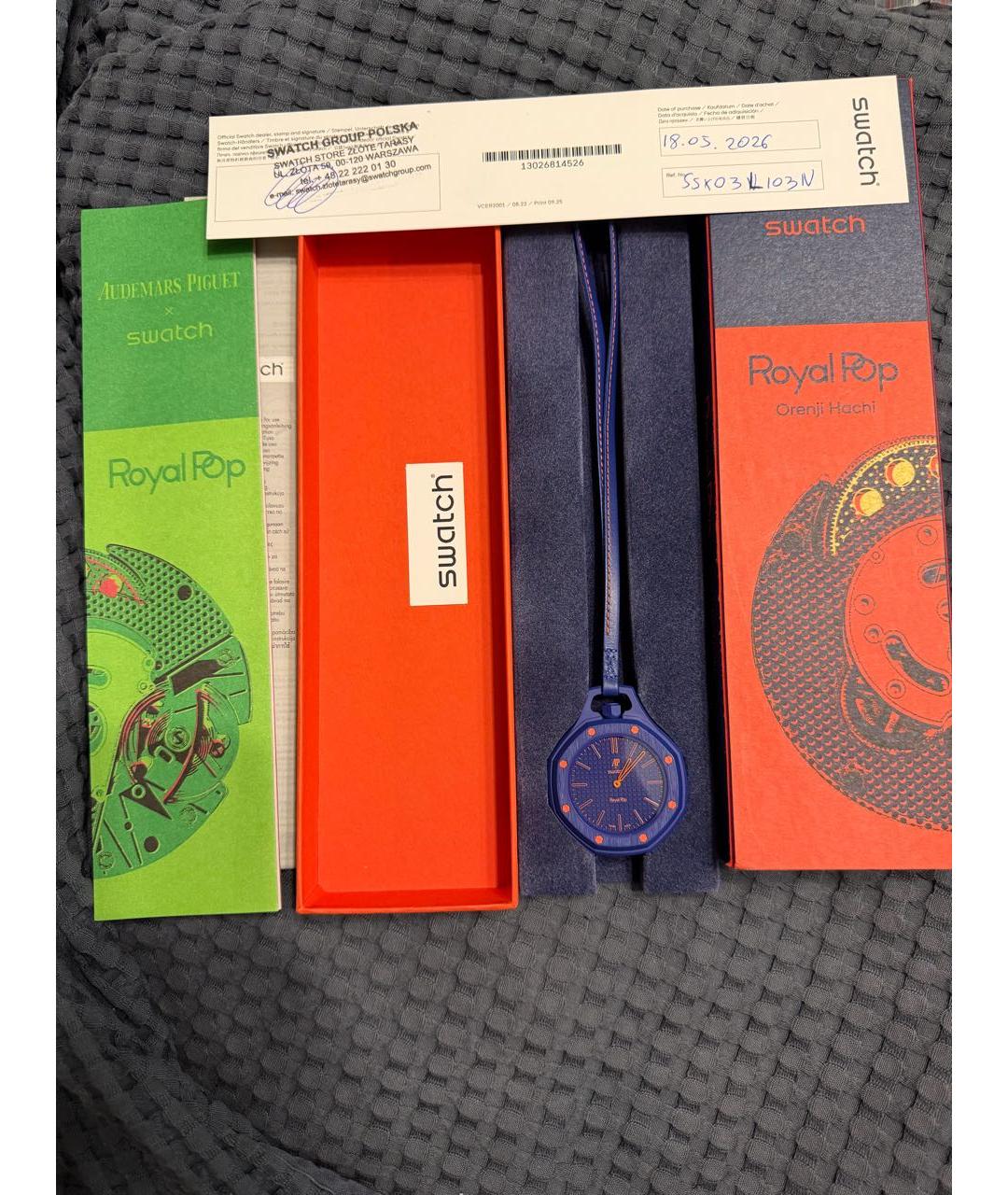 Swatch Темно-синие часы, фото 2