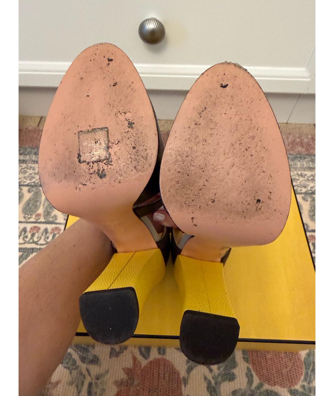 FENDI Коричневые кожаные туфли, фото 7