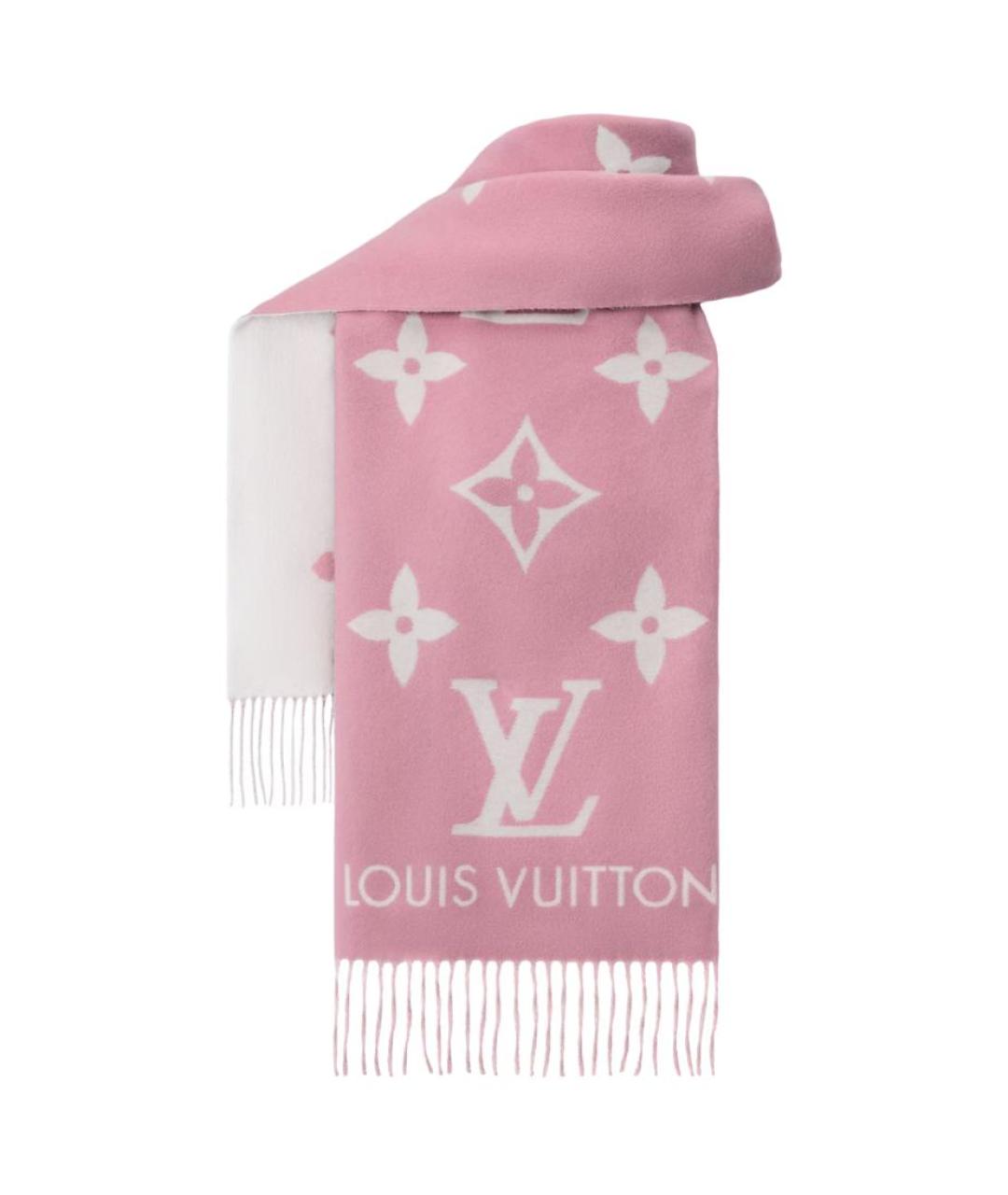 LOUIS VUITTON Розовый шарф, фото 2