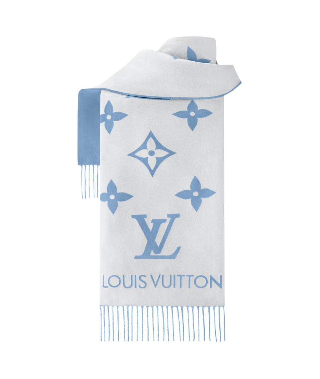LOUIS VUITTON Голубой шарф, фото 2