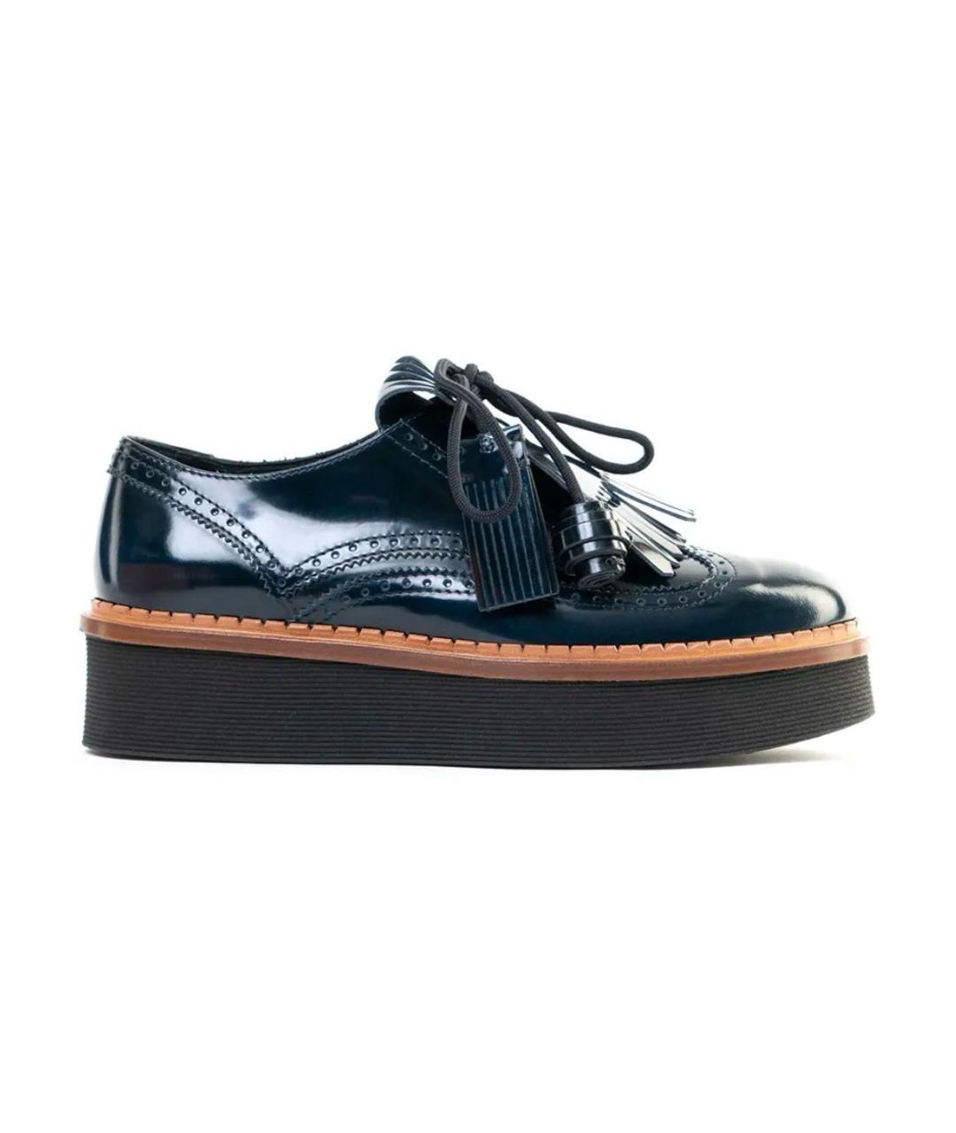 TOD'S Темно-синие брогги и оксфорды из лакированной кожи, фото 6