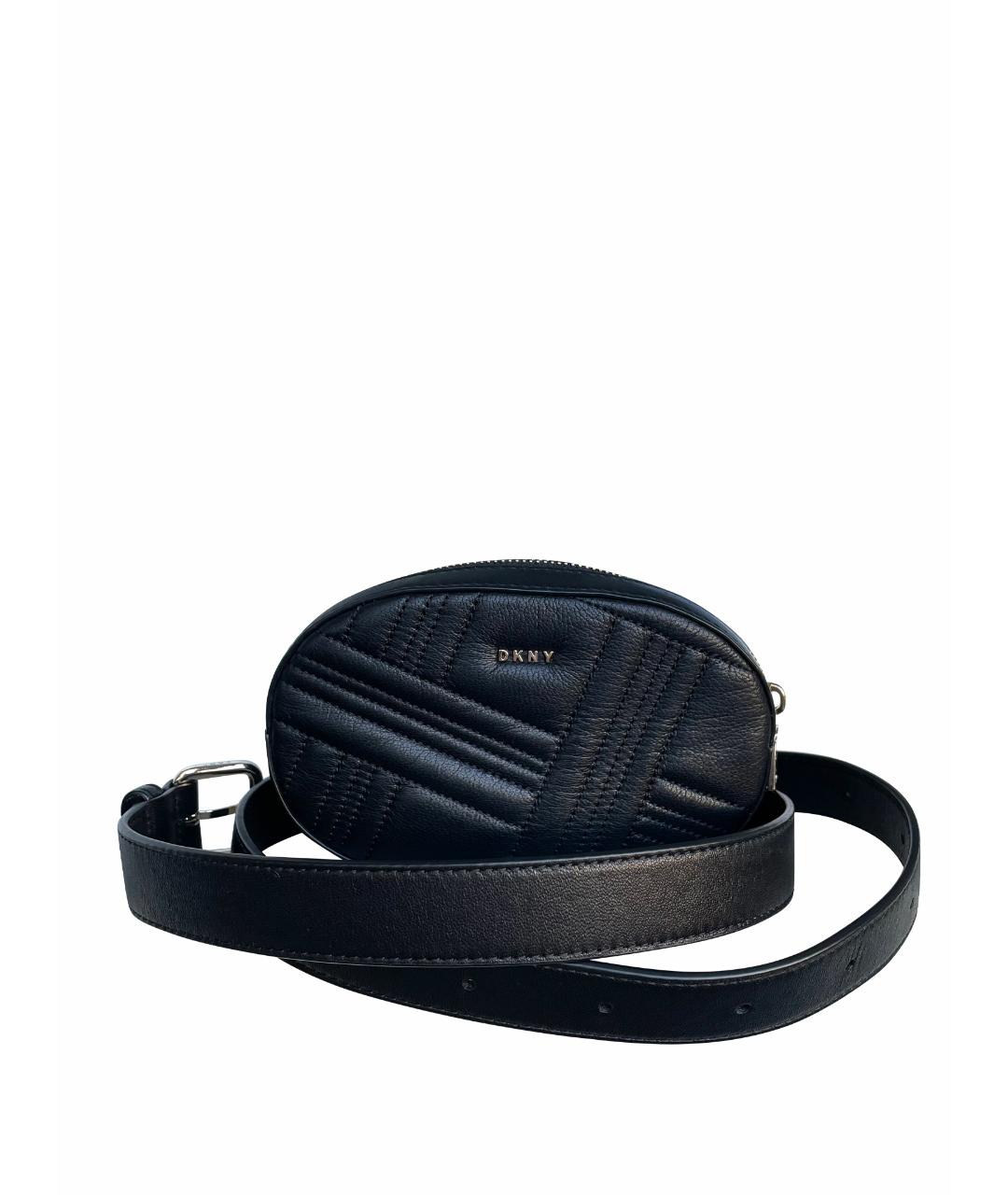 DKNY Черная кожаная поясная сумка, фото 1