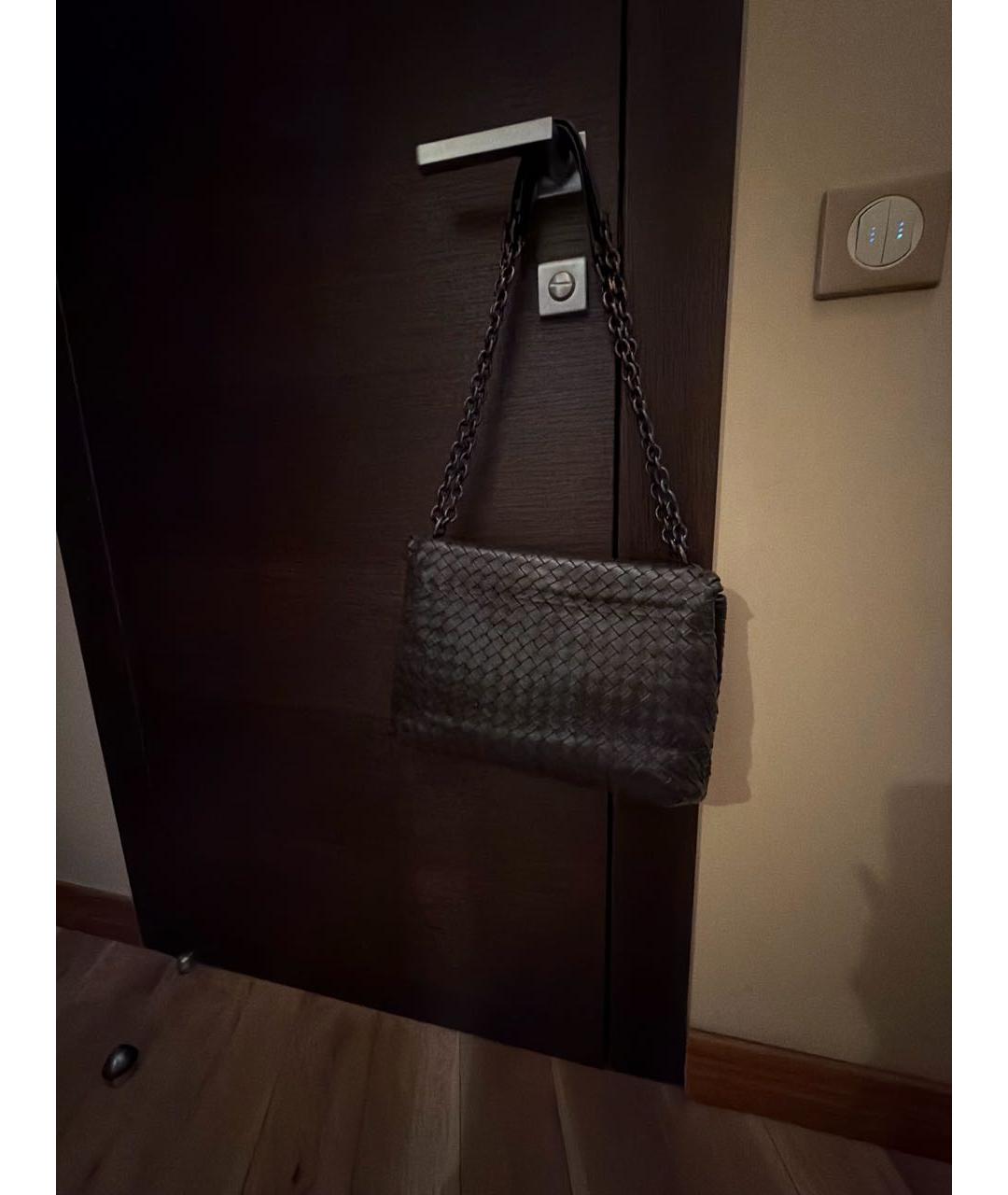 BOTTEGA VENETA Коричневая кожаная сумка через плечо, фото 3