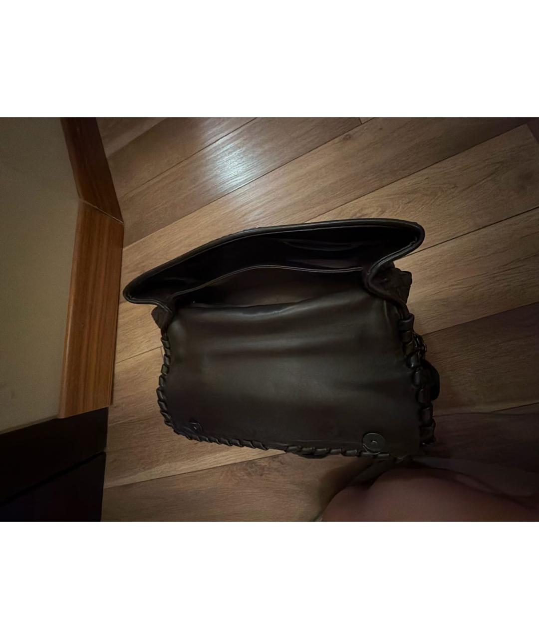 BOTTEGA VENETA Коричневая кожаная сумка через плечо, фото 4