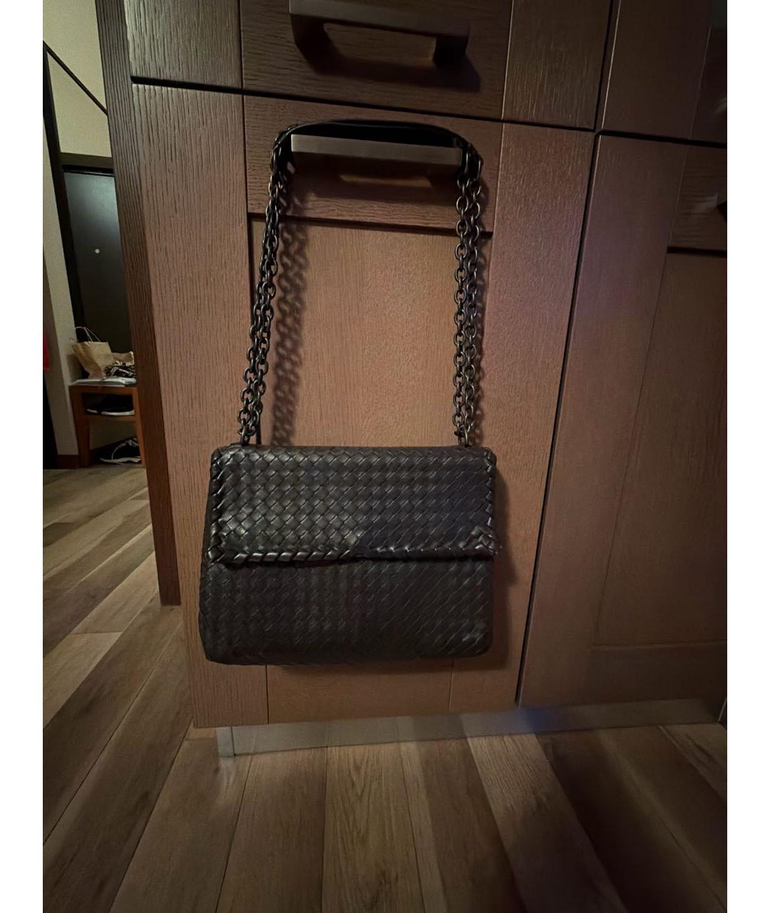 BOTTEGA VENETA Коричневая кожаная сумка через плечо, фото 9