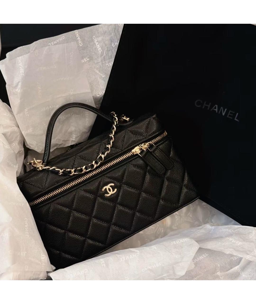CHANEL Черная кожаная сумка через плечо, фото 4