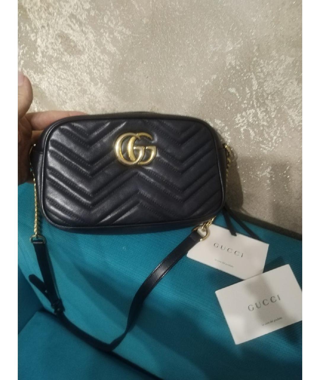 GUCCI Черная кожаная сумка через плечо, фото 4