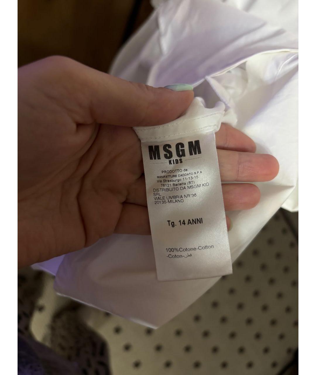 MSGM Белая хлопковая рубашка/блузка, фото 8