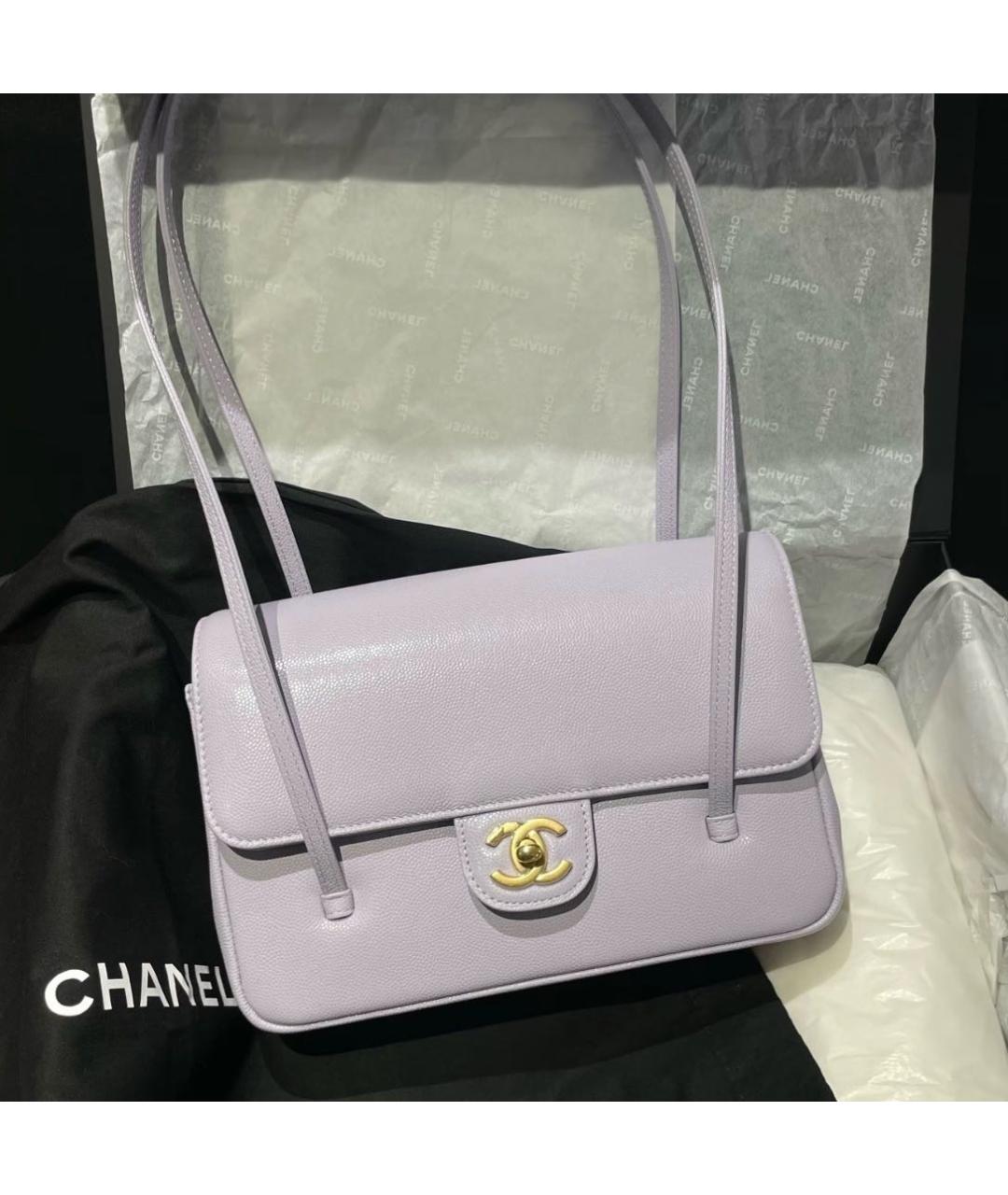 CHANEL Фиолетовая кожаная сумка через плечо, фото 8