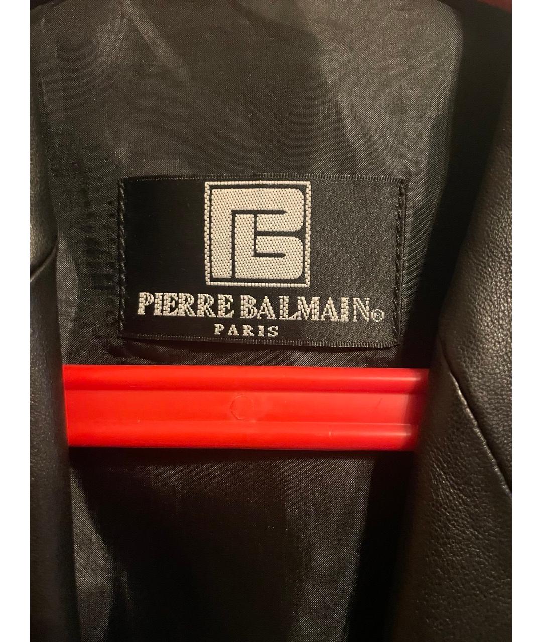 PIERRE BALMAIN Черная кожаная куртка, фото 3