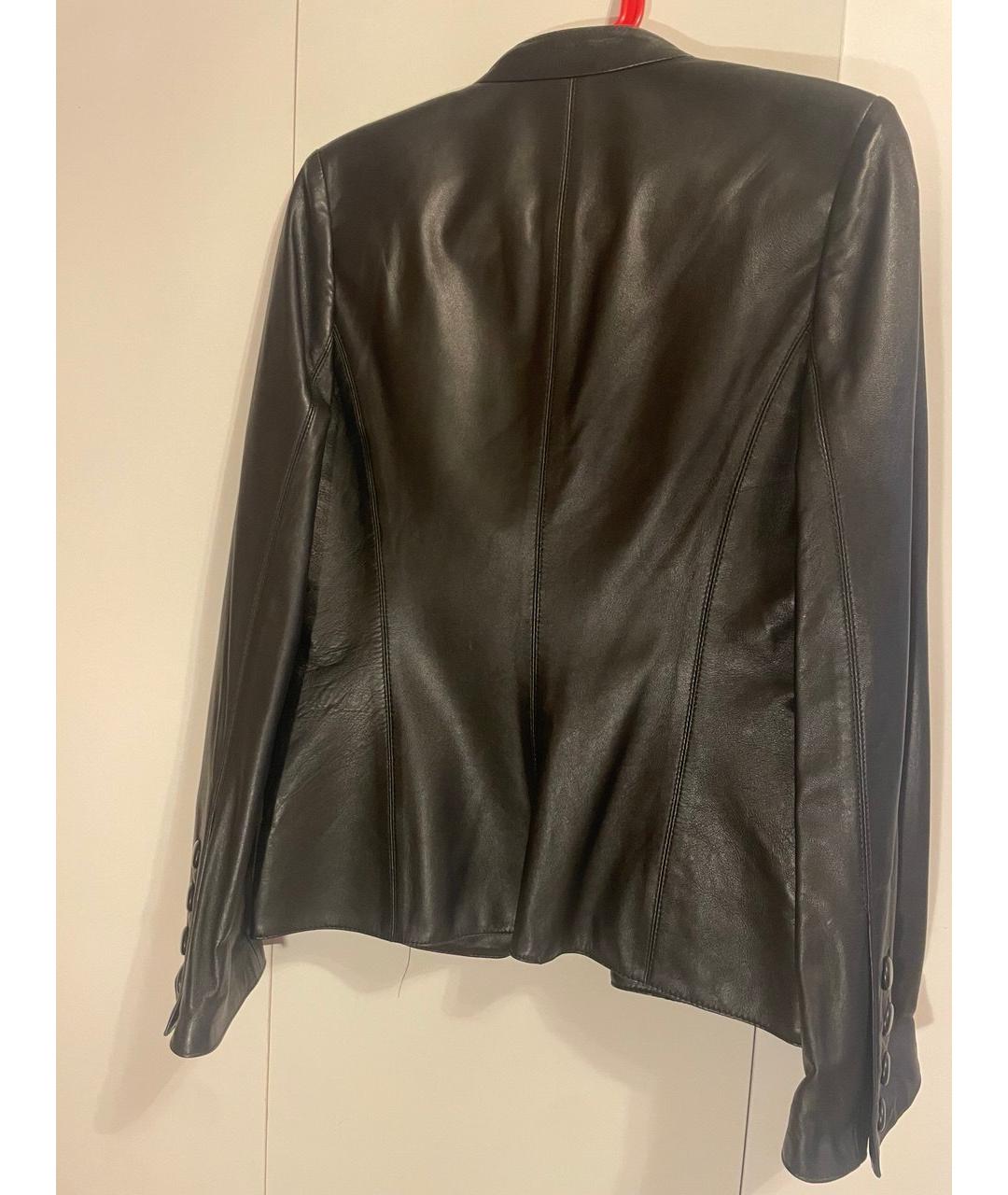 PIERRE BALMAIN Черная кожаная куртка, фото 2