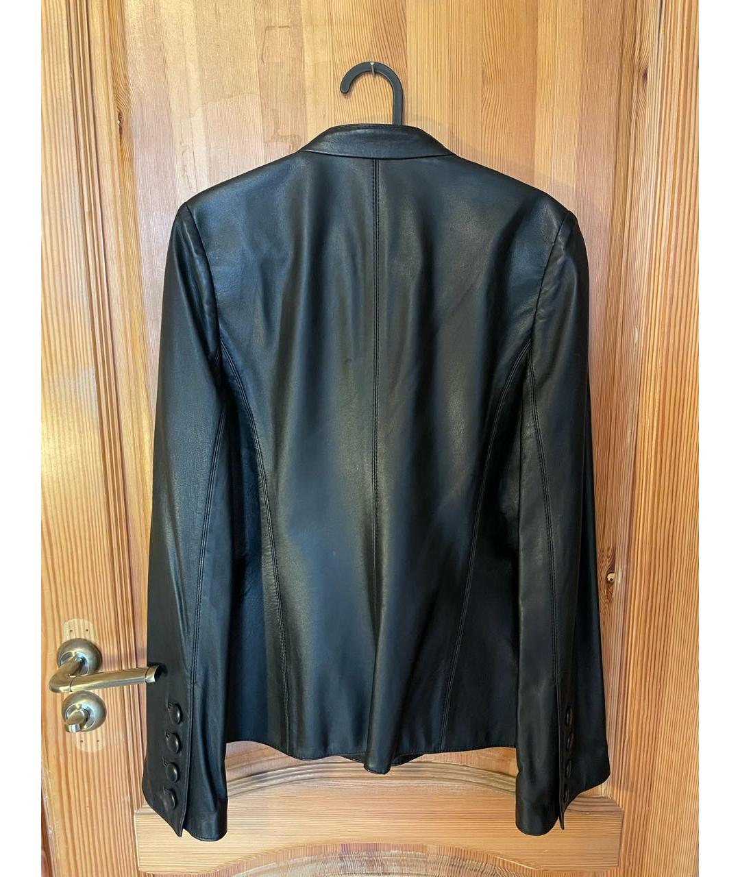 PIERRE BALMAIN Черная кожаная куртка, фото 2