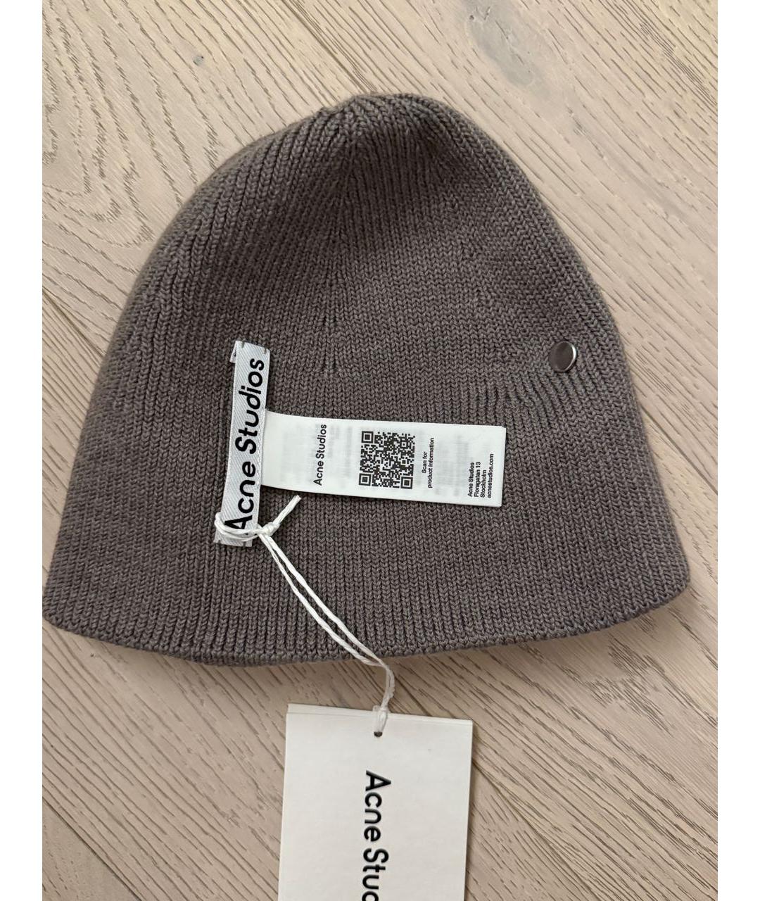 ACNE STUDIOS Серая шерстяная шапка, фото 4