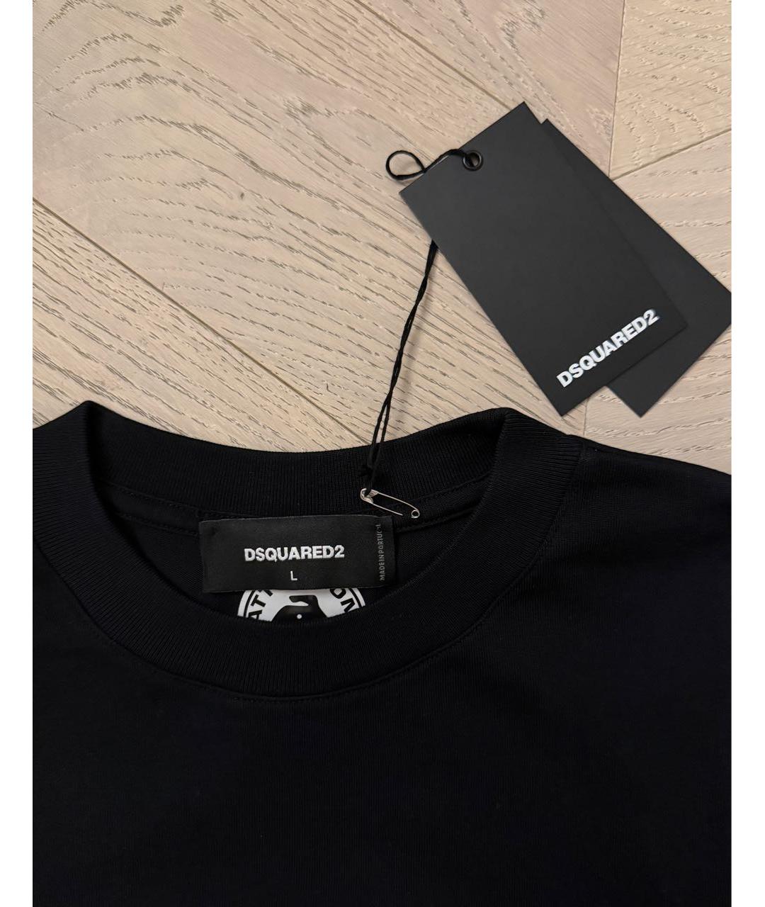DSQUARED2 Черная хлопковая футболка, фото 3