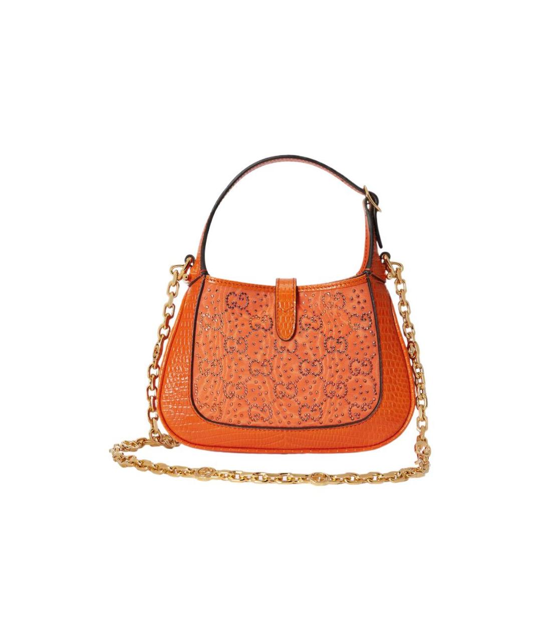 GUCCI Оранжевая сумка через плечо из канвы, фото 2