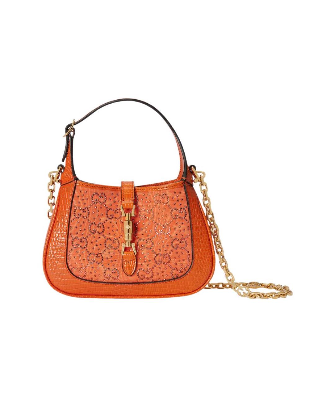 GUCCI Оранжевая сумка через плечо из канвы, фото 1