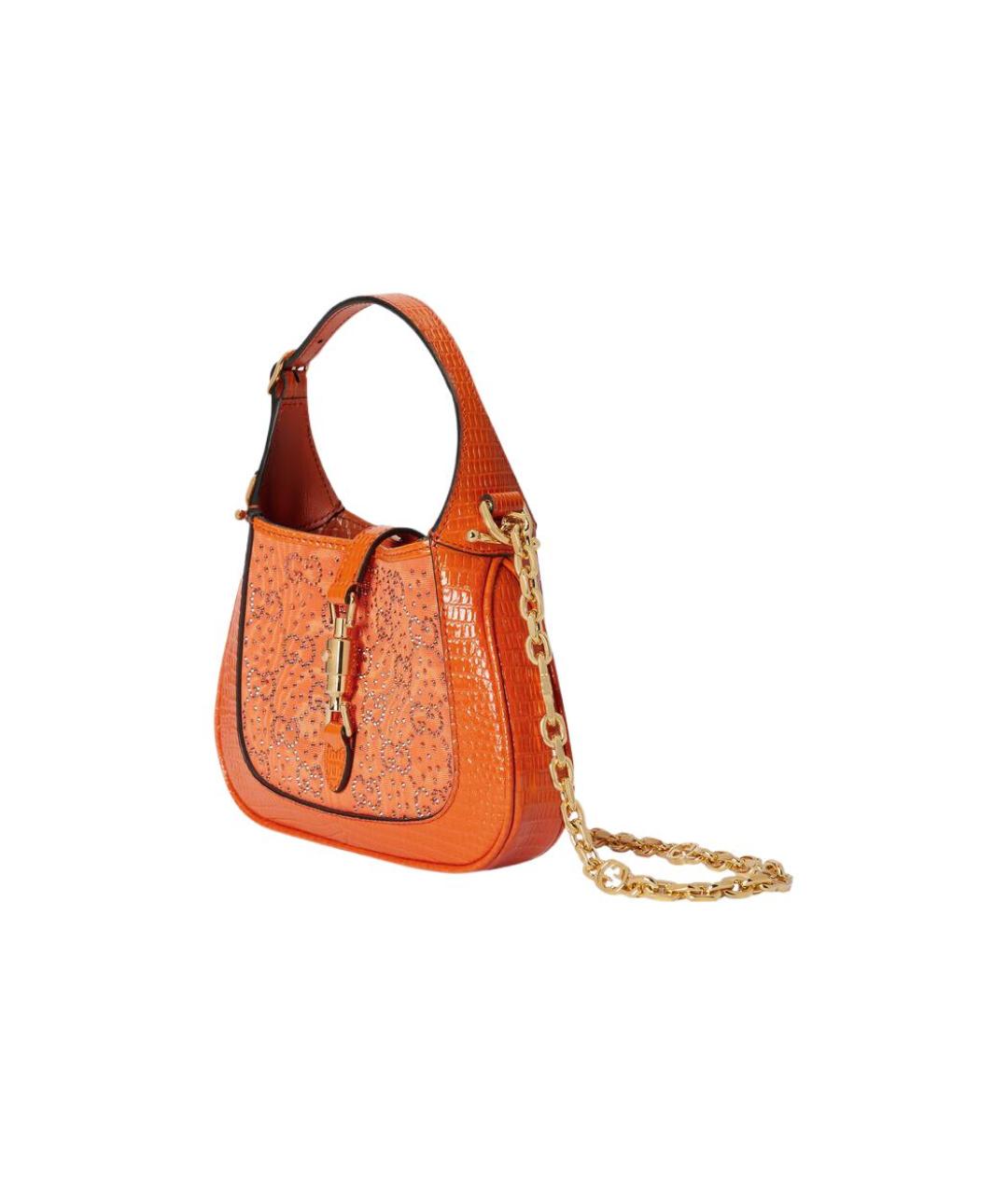 GUCCI Оранжевая сумка через плечо из канвы, фото 3