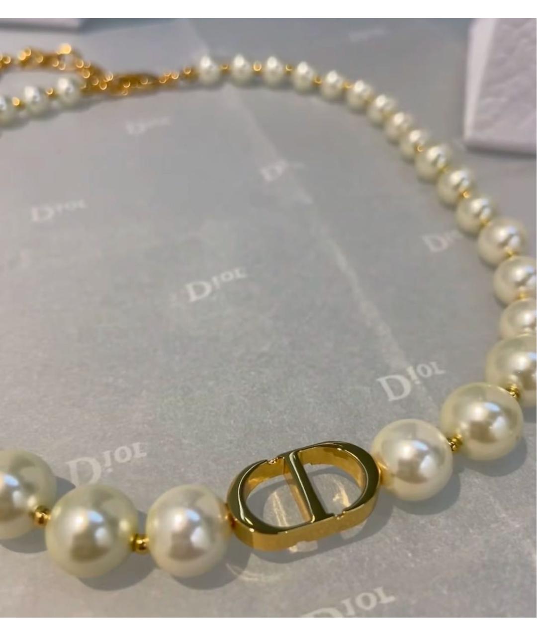 CHRISTIAN DIOR Золотое жемчужное колье, фото 5