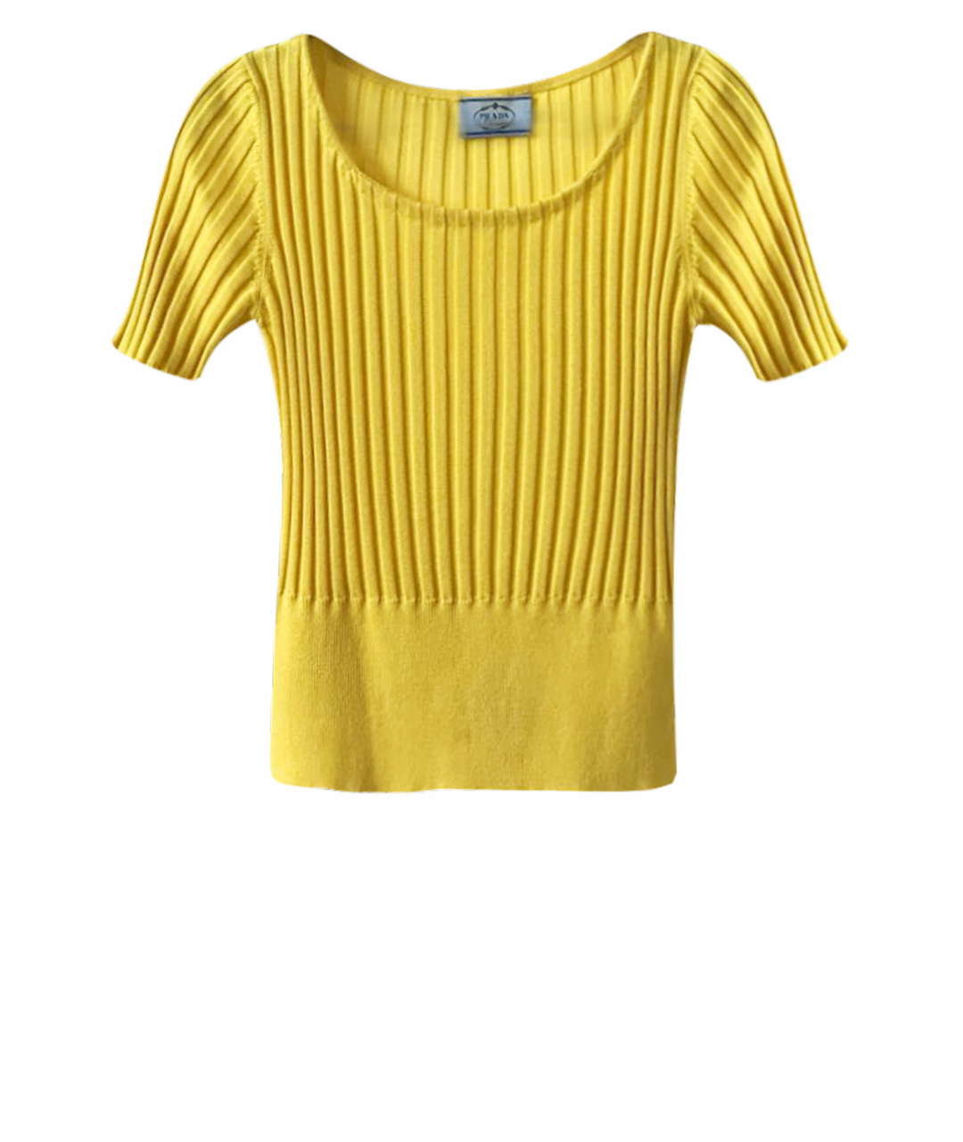 PRADA Желтая вискозная футболка, фото 1