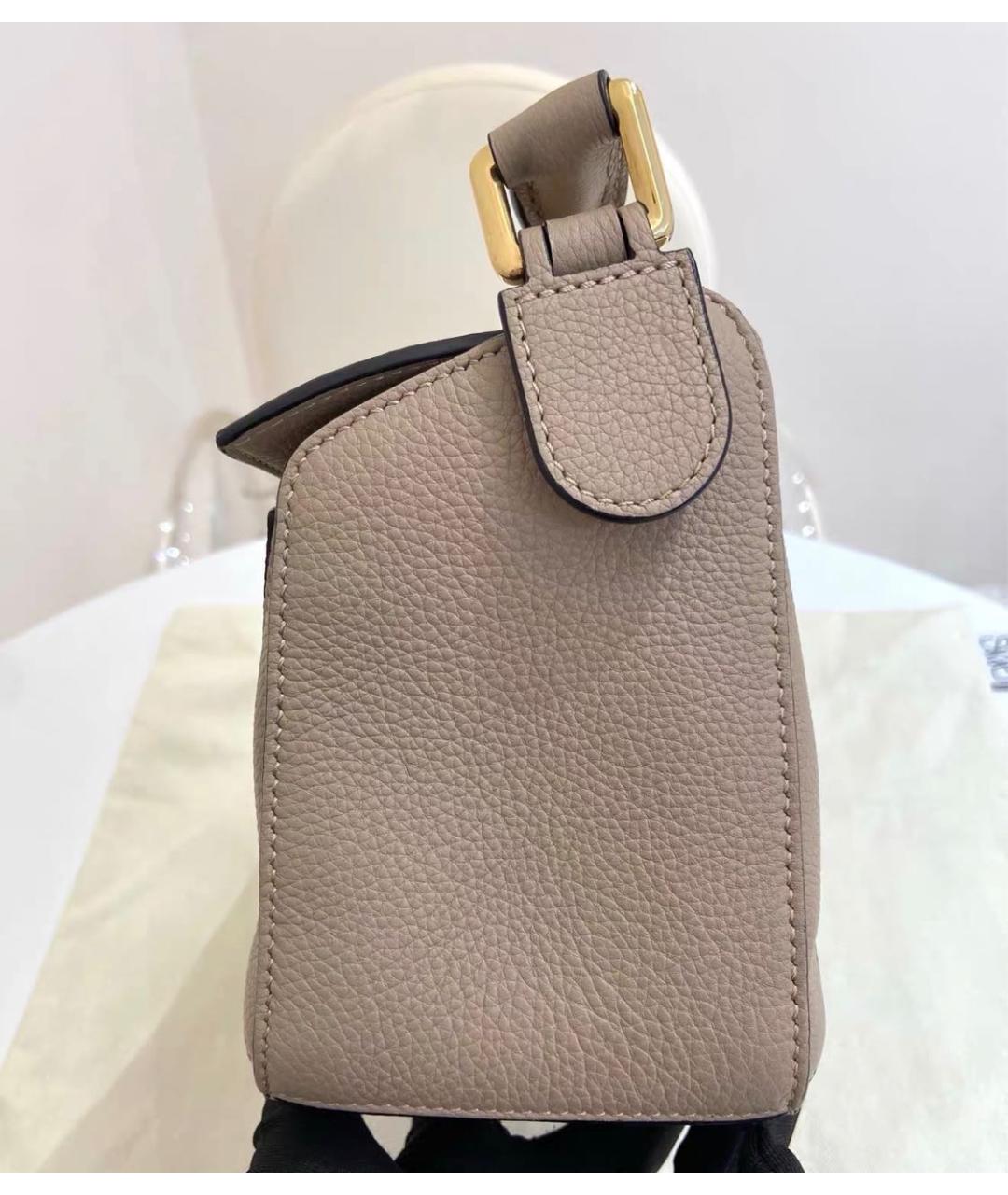 LOEWE Бежевая кожаная сумка через плечо, фото 4