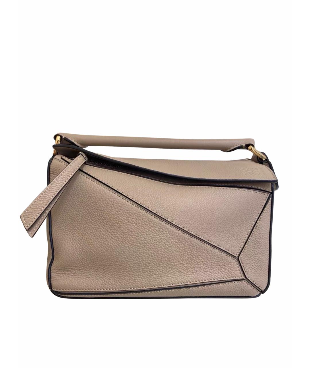 LOEWE Бежевая кожаная сумка через плечо, фото 1