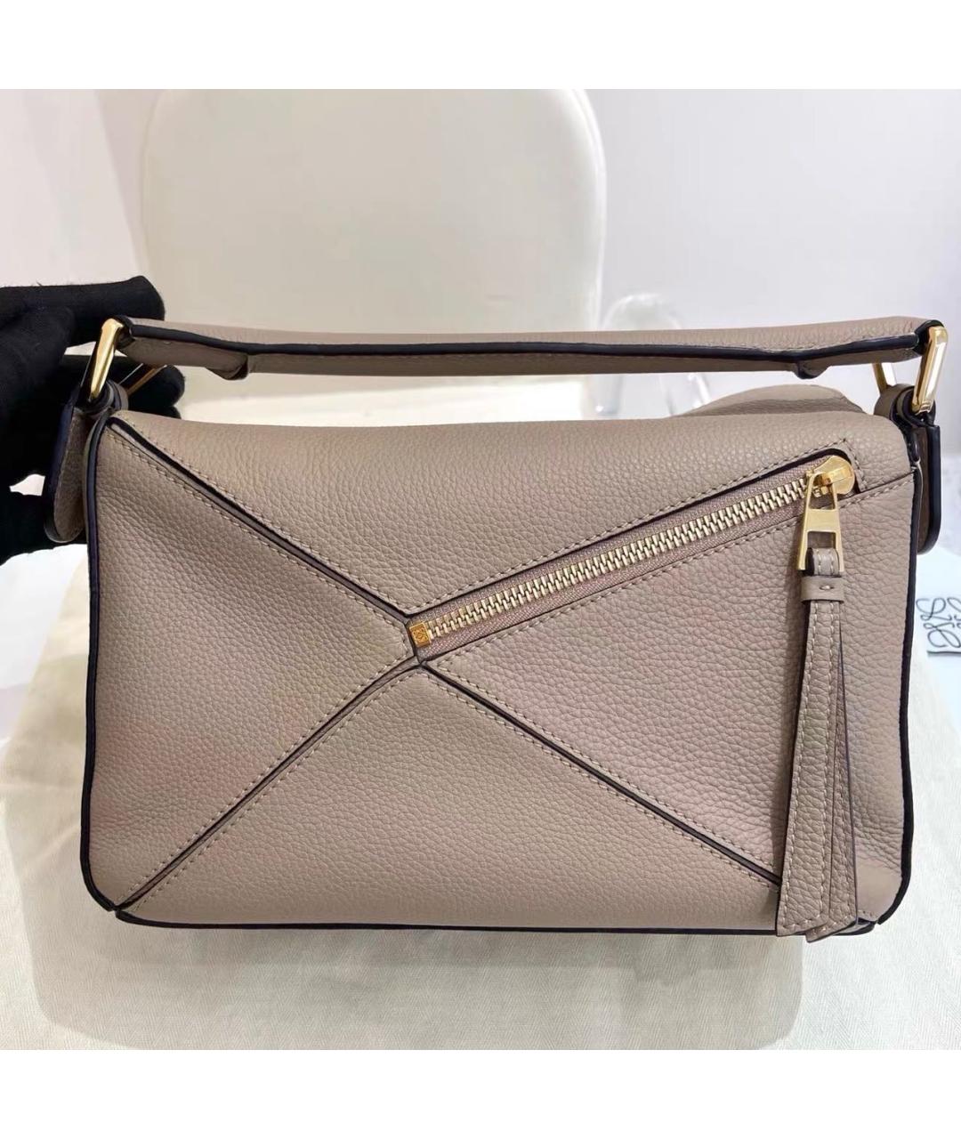 LOEWE Бежевая кожаная сумка через плечо, фото 2