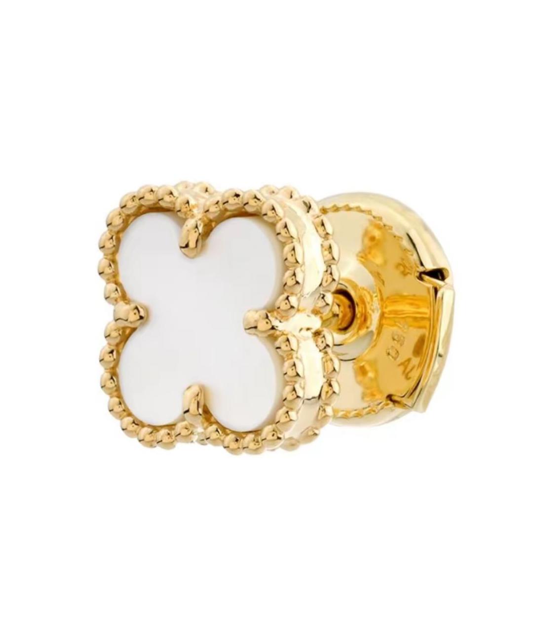 VAN CLEEF & ARPELS Белые серьги из желтого золота, фото 2