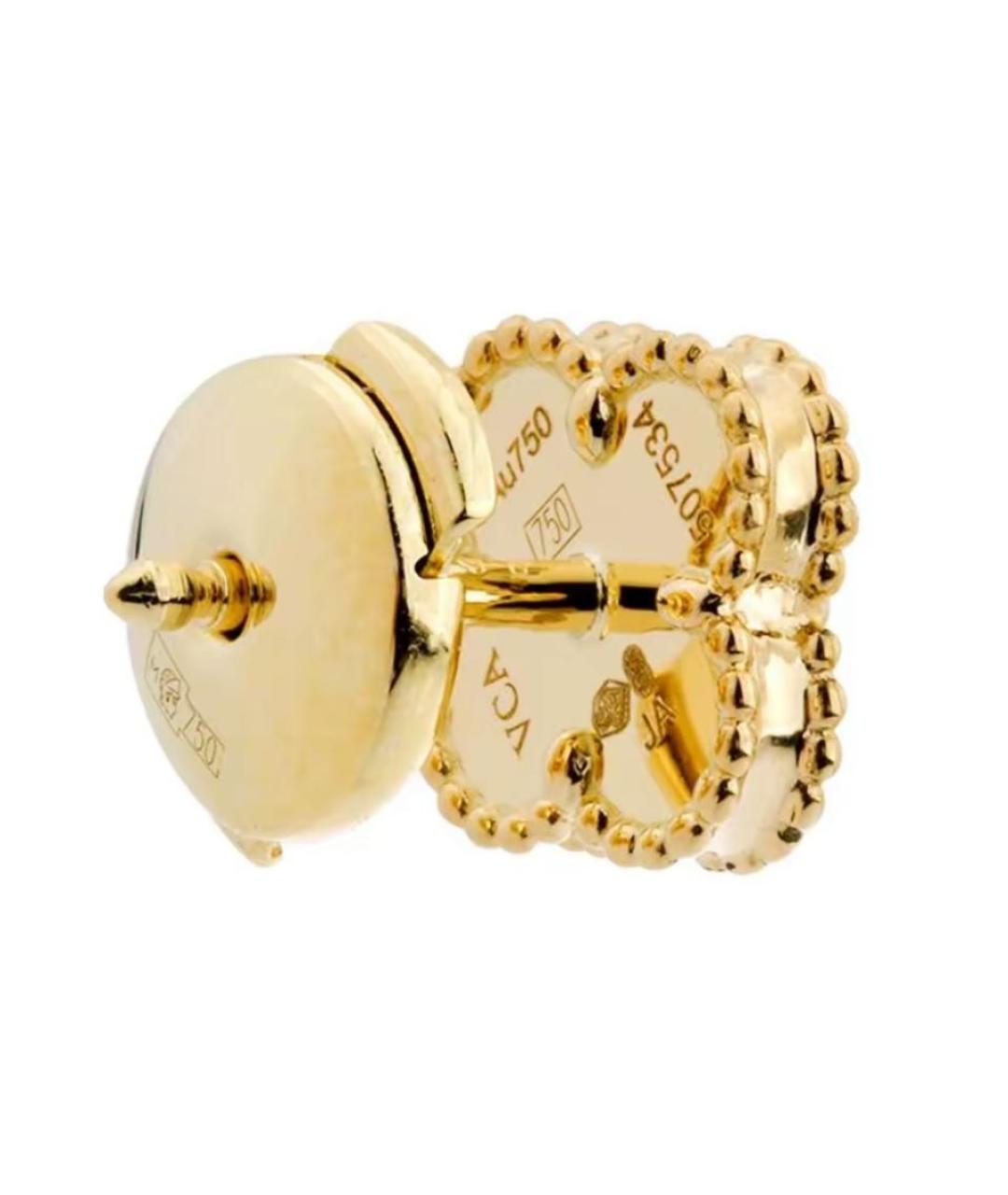 VAN CLEEF & ARPELS Белые серьги из желтого золота, фото 3