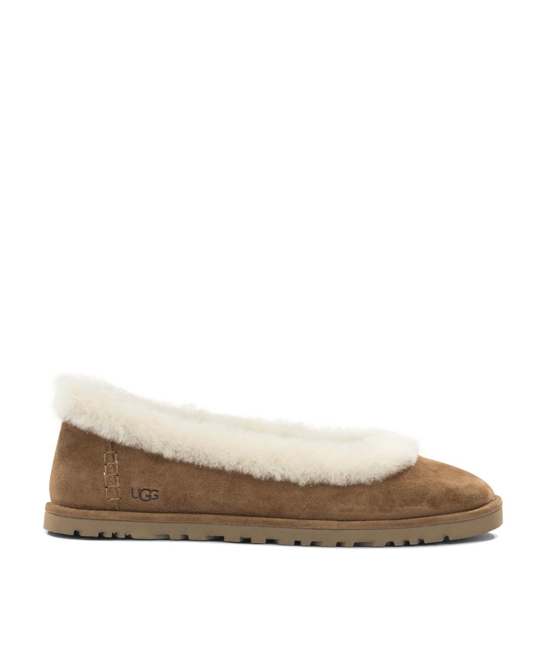 UGG Коричневые замшевые балетки, фото 1