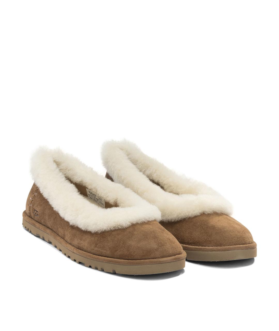 UGG Коричневые замшевые балетки, фото 2