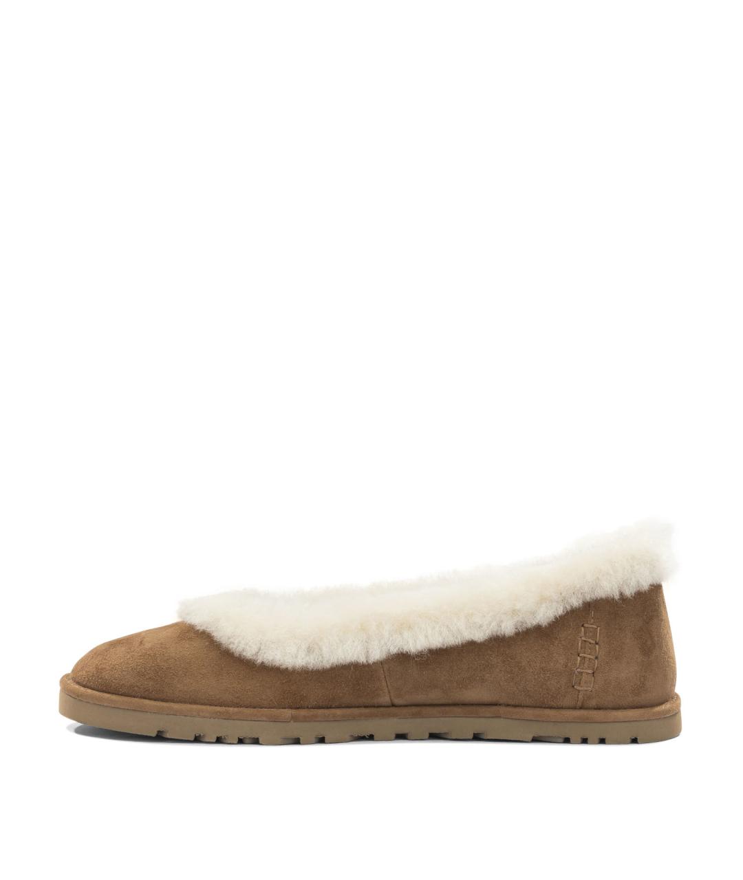UGG Коричневые замшевые балетки, фото 3