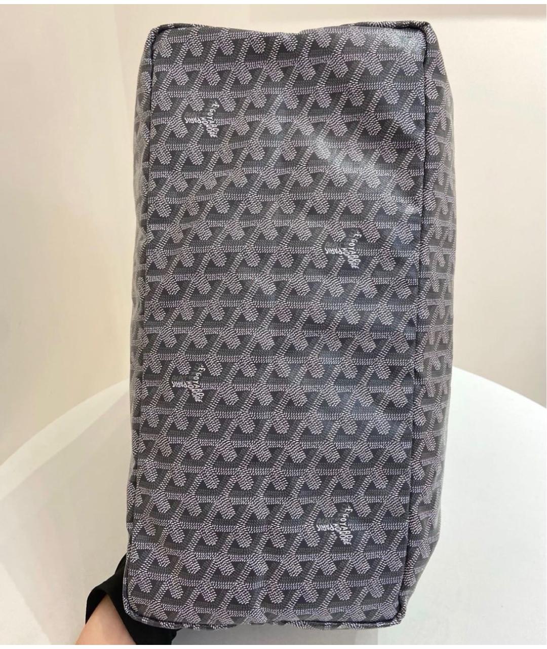 GOYARD Антрацитовая кожаная сумка тоут, фото 6