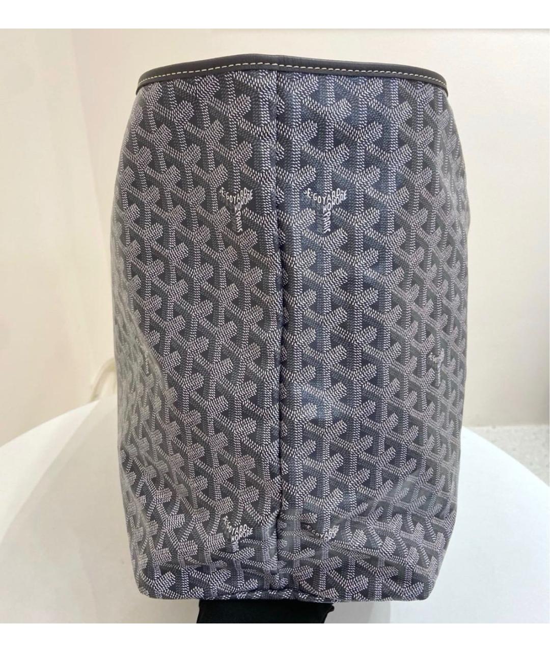 GOYARD Антрацитовая кожаная сумка тоут, фото 4
