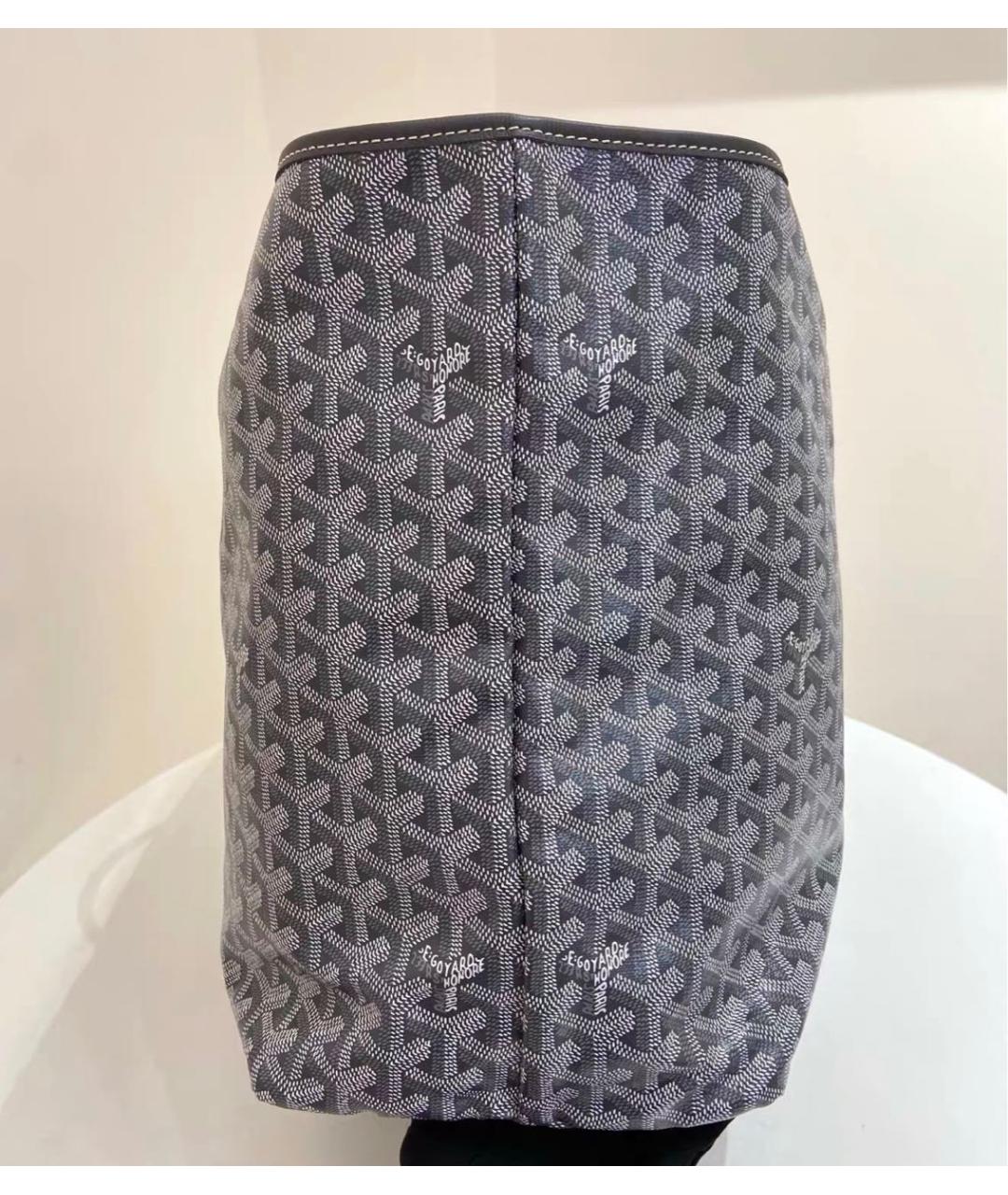 GOYARD Антрацитовая кожаная сумка тоут, фото 5