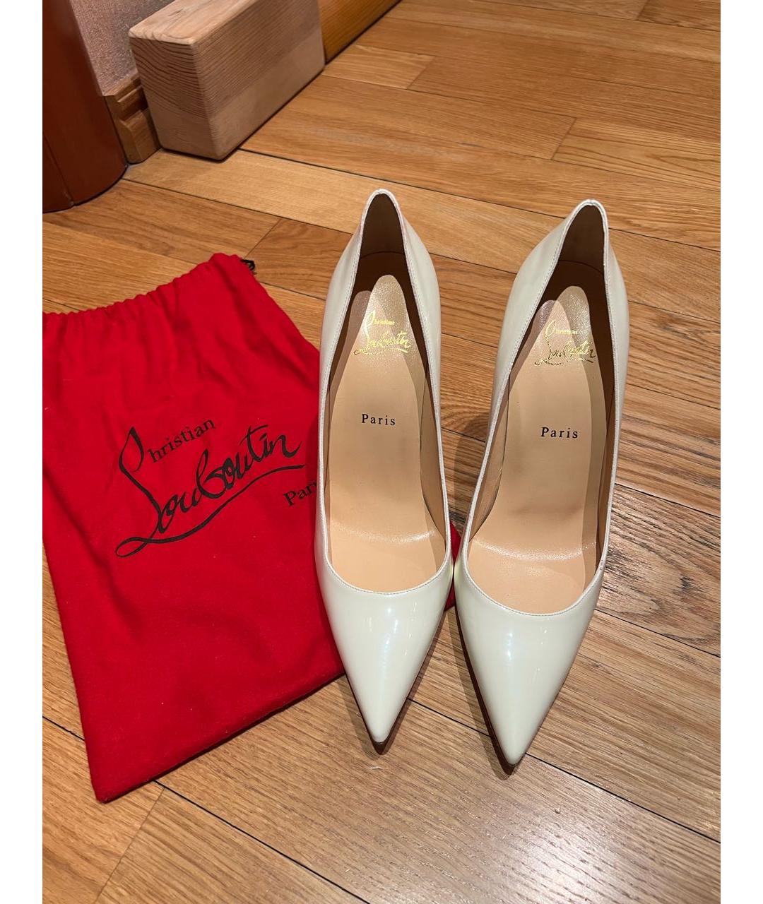 CHRISTIAN LOUBOUTIN Белые кожаные туфли, фото 2