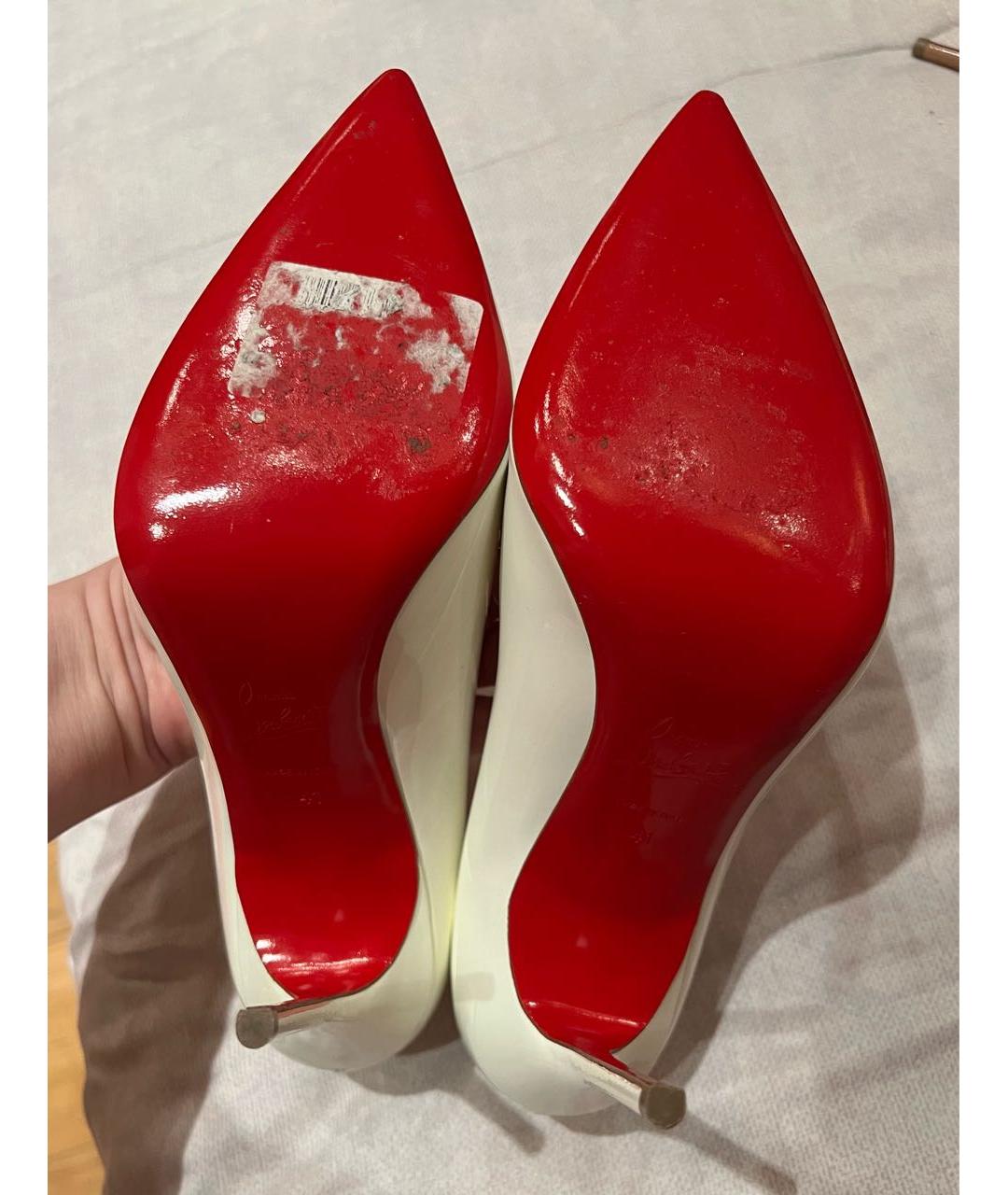 CHRISTIAN LOUBOUTIN Белые кожаные туфли, фото 5