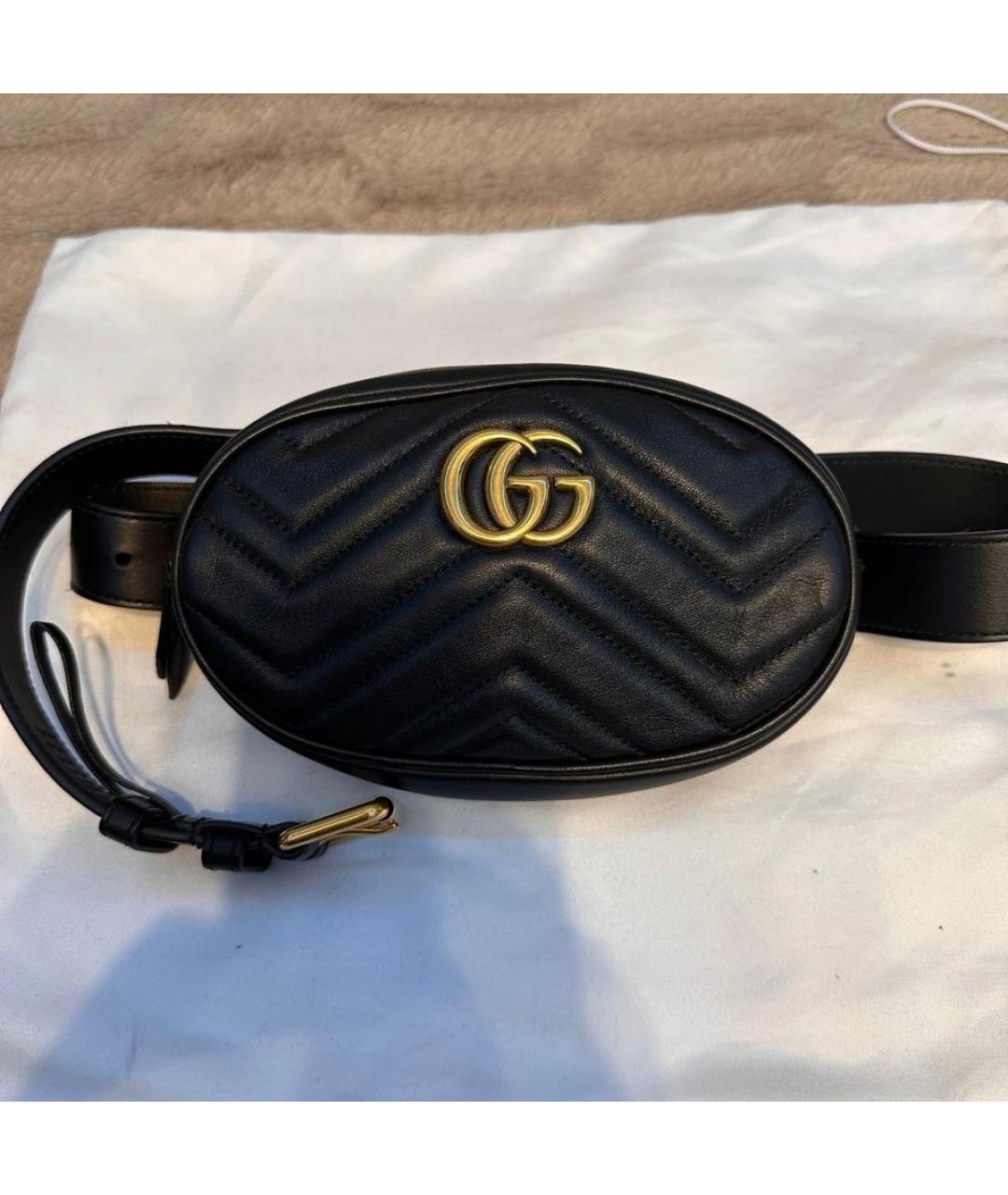 GUCCI Черная кожаная поясная сумка, фото 3