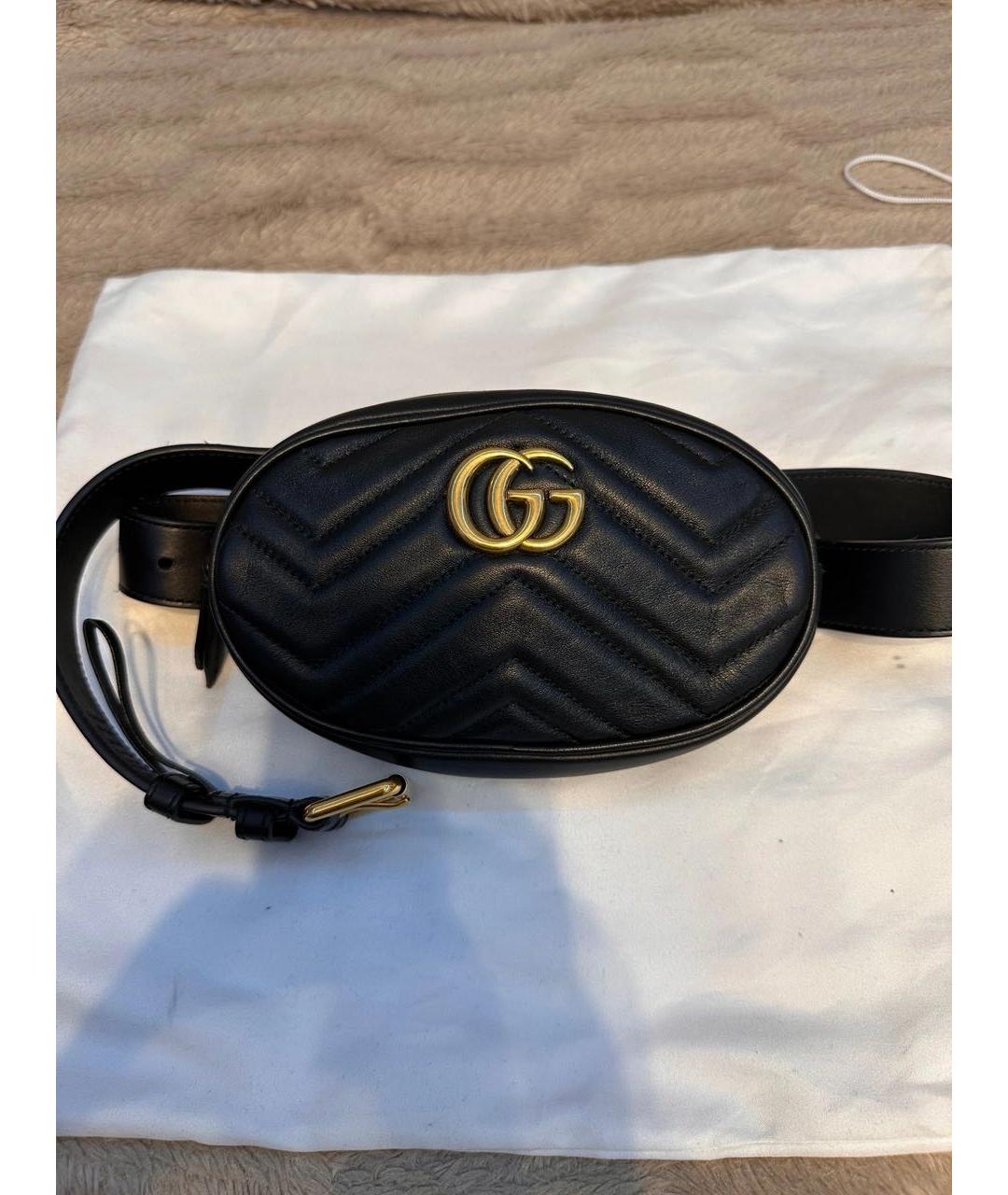 GUCCI Черная кожаная поясная сумка, фото 2