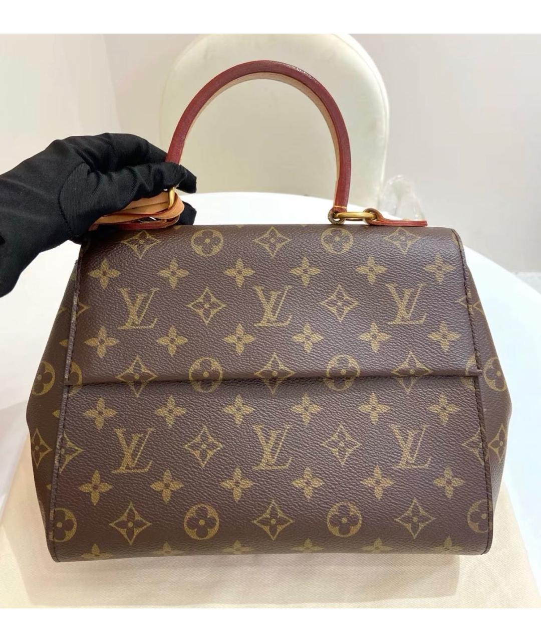 LOUIS VUITTON Коричневая сумка с короткими ручками из канвы, фото 7