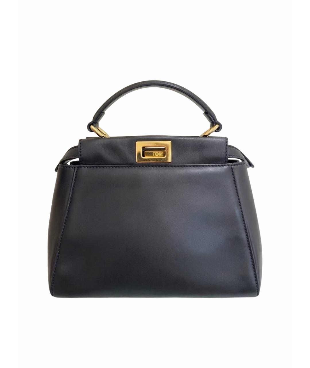 FENDI Черная кожаная сумка через плечо, фото 7